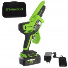 Potatore elettrico a batteria GREENWORKS G48MCS10XK2 - mini motosega a batteria - 3 catene incluse - SPEDIZIONE GRATUITA